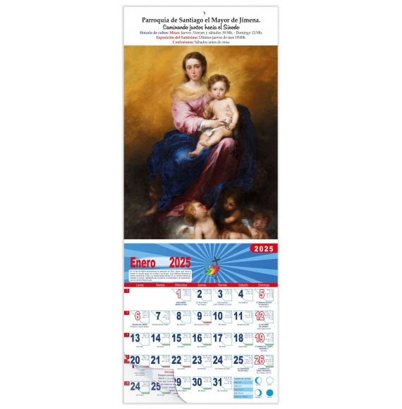 Calendario vertical de pared "Ntra. Sra. del Rosario"(Murillo)