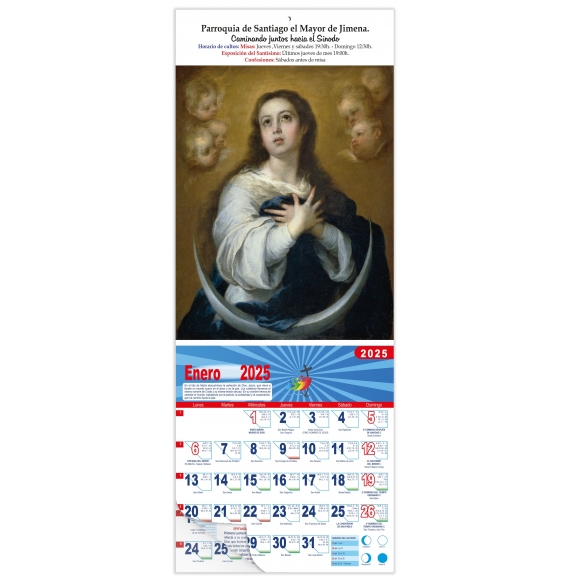 Calendario vertical de pared "Inmaculada" (Murillo)