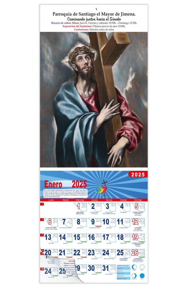 Calendario vertical de pared "Cristo Abrazado a la Cruz" (El Greco)