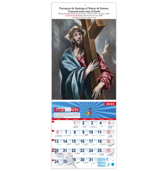 Calendario vertical de pared "Cristo Abrazado a la Cruz" (El Greco)