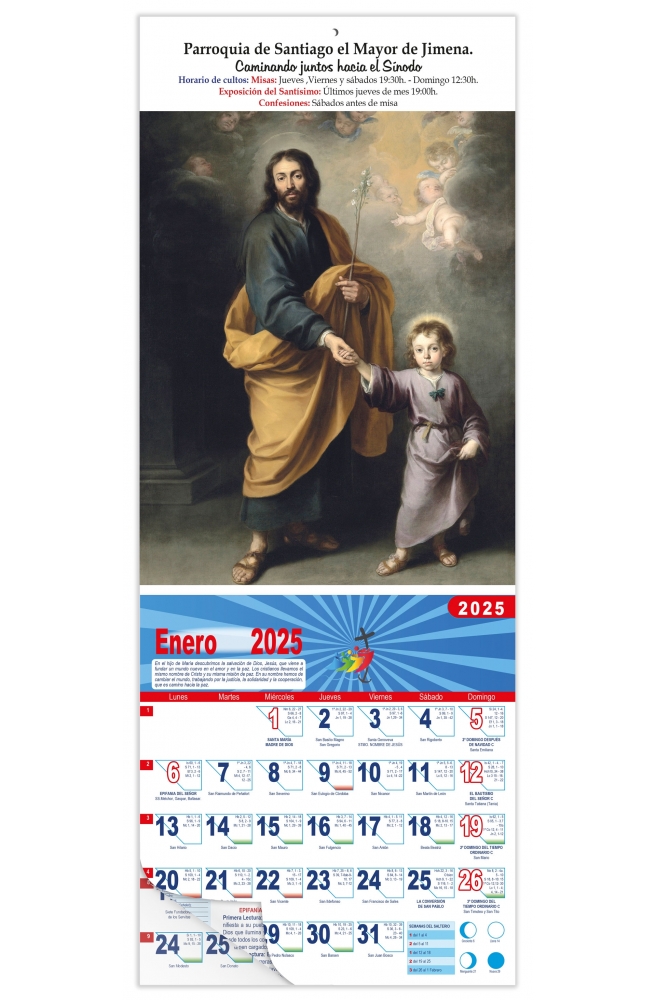 Calendario vertical de pared "San José" (Murillo)