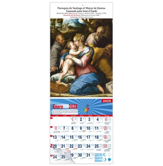 Calendario vertical de pared "La Sagrada Familia" (Vasari)