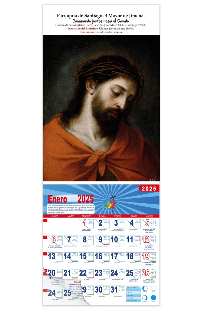 Calendario vertical de pared "Ecce Homo" (Murillo)