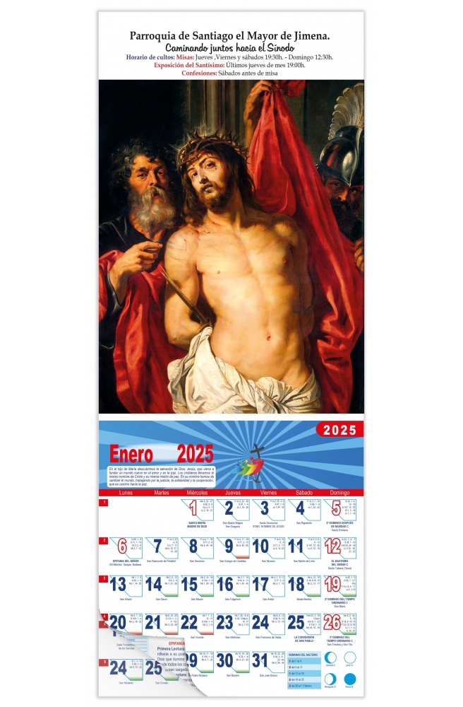 Calendario vertical de pared "Ecce Homo" (Rubens)