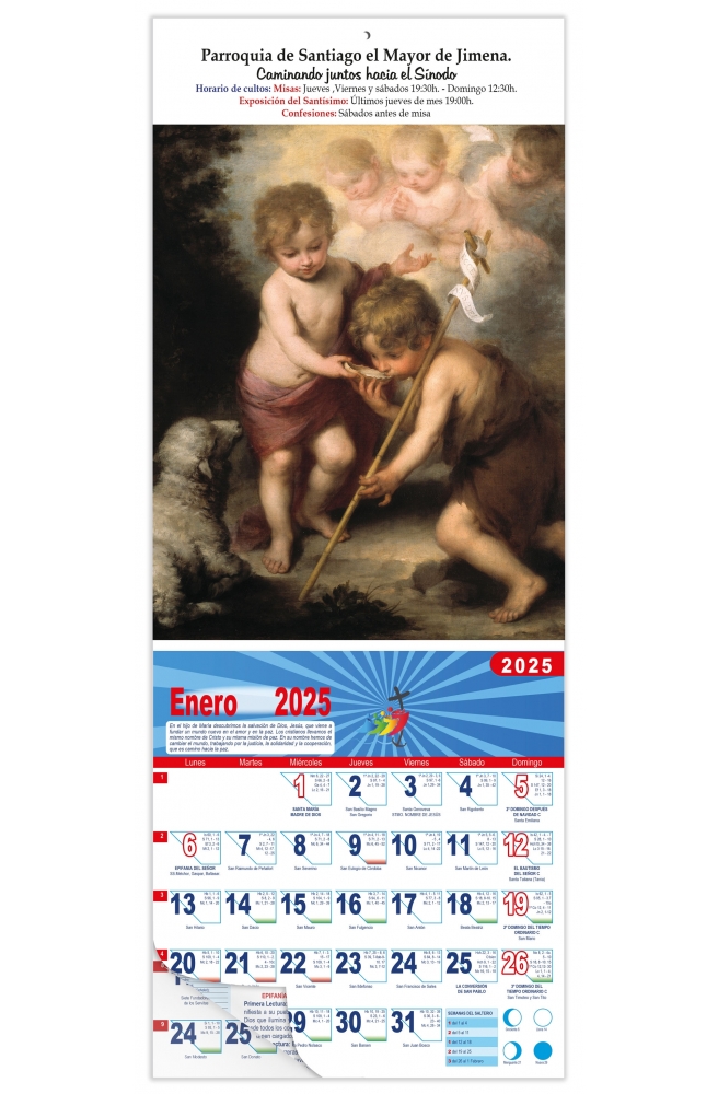 Calendario vertical de pared "Los Niños de La Concha" (Murillo)