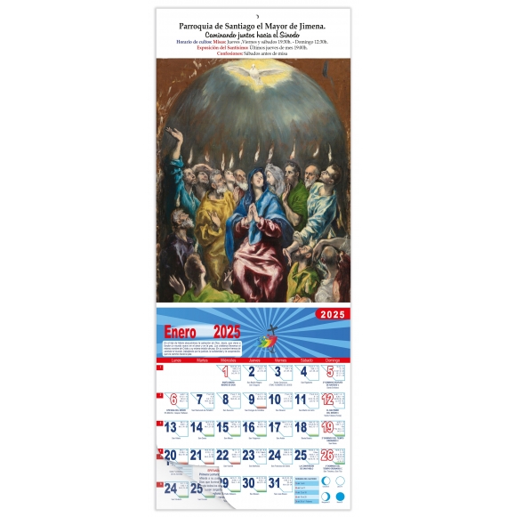 Calendario vertical de pared "Pentecostés" (El Greco)