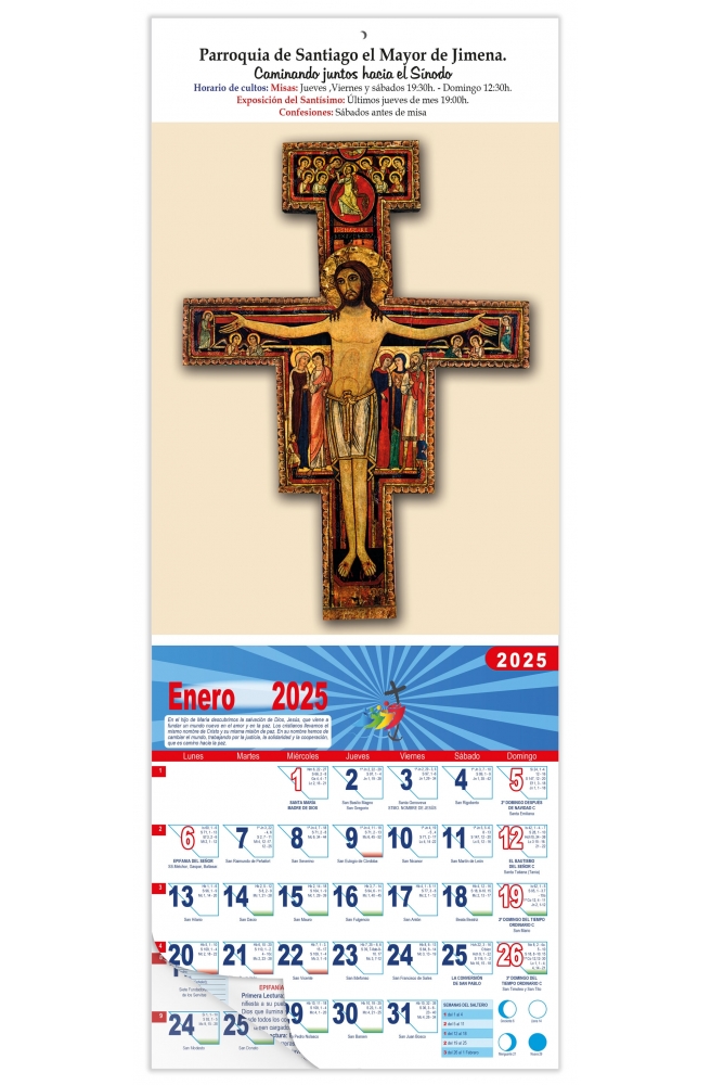 Calendario vertical de pared "Cristo de San Damián"