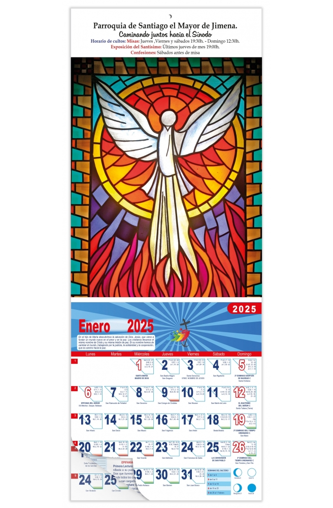 Calendario vertical de pared "Espíritu Santo"