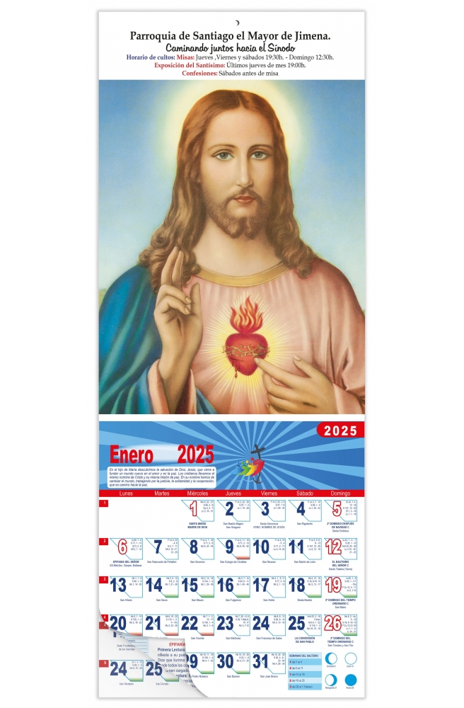 Calendario vertical de pared "Sagrado Corazón"