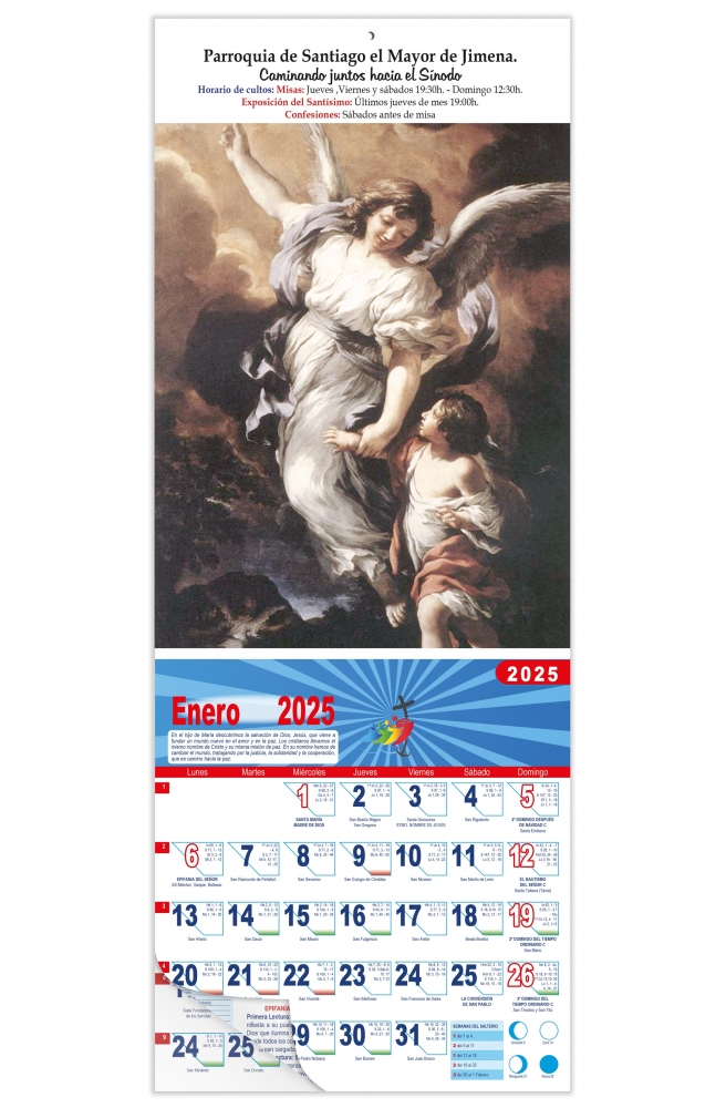 Calendario vertical de pared "El Ángel de La Guarda"