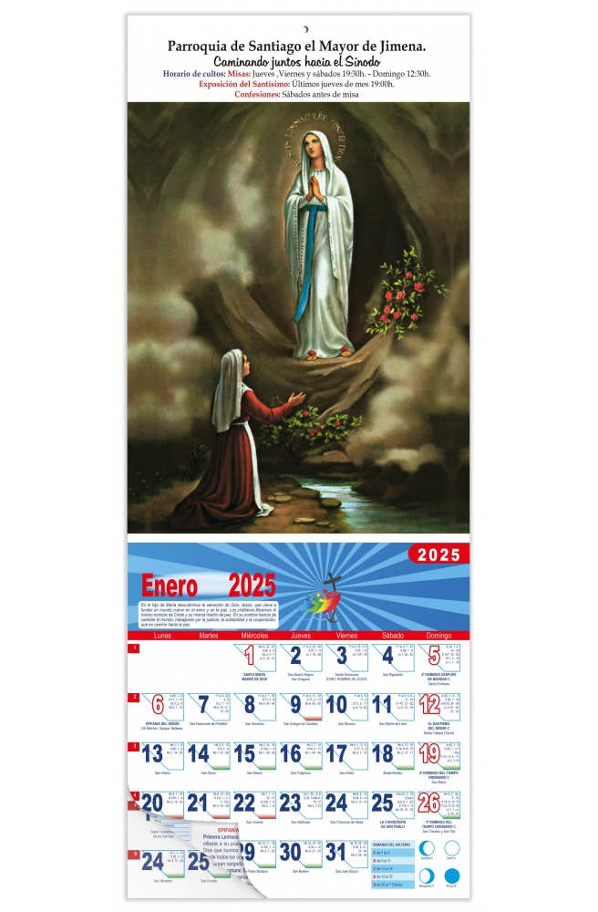 Calendario vertical de pared "Ntra. Sra. de Lourdes"