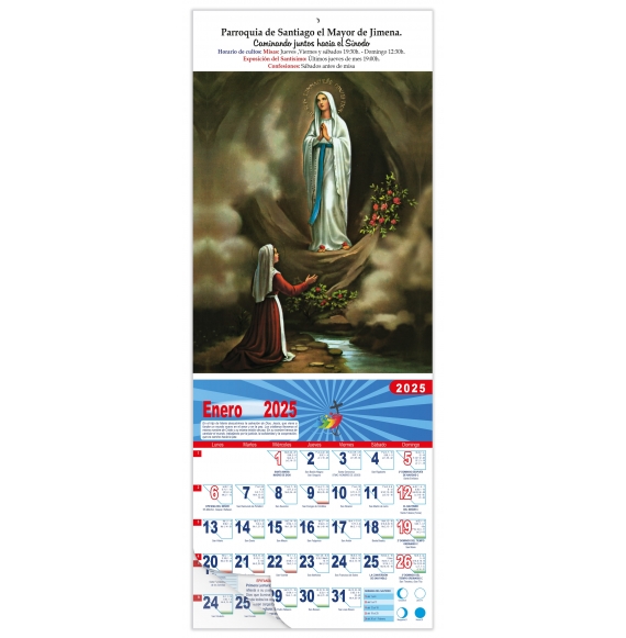 Calendario vertical de pared "Ntra. Sra. de Lourdes"