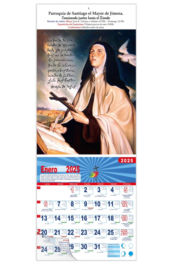 Calendario vertical de pared "Santa Teresa de Jesús"