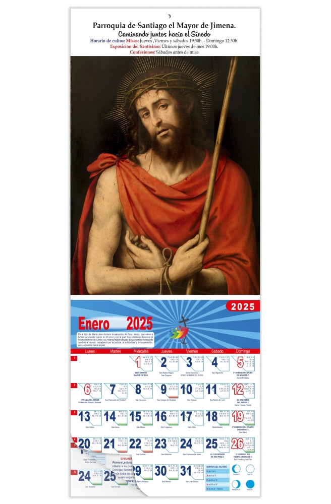 Calendario vertical de pared "Ecce Homo" Juan de Juanes