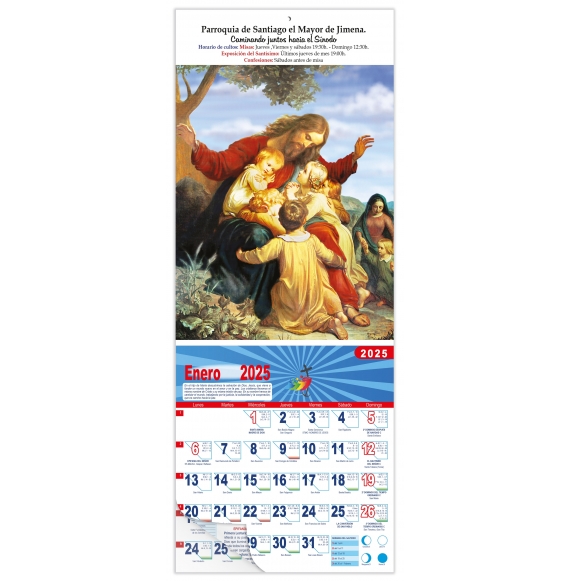 Calendario vertical de pared "Jesús y los Niños"
