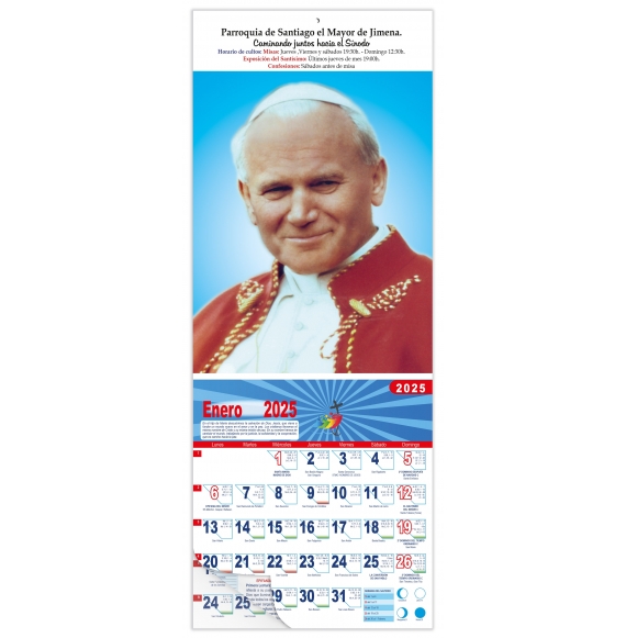 Calendario vertical de pared "San Juan Pablo II"