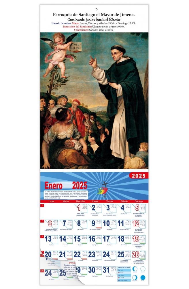 Calendario vertical de pared "San Vincente Ferrer" (Alonso Cano)