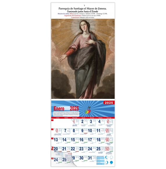 Calendario vertical de pared "Inmaculada Concepción" (Antonio del Castillo)