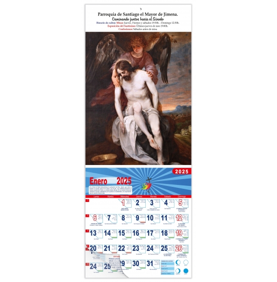 Calendario vertical de pared "Cristo abrazado por un ángel" (Alonso Cano)