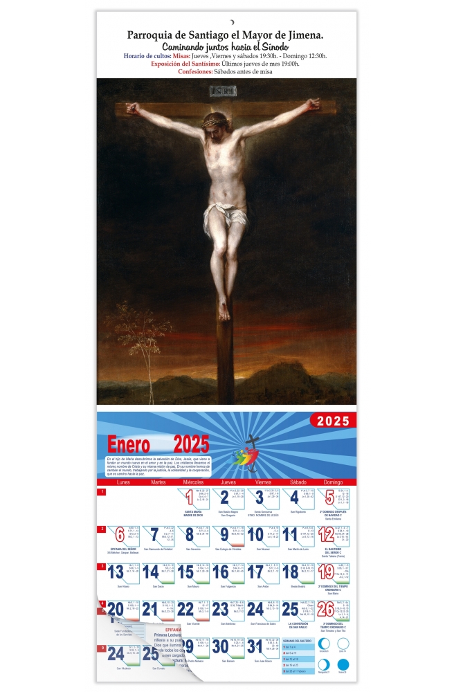 Calendario vertical de pared "La Crucifixión" (Alonso Cano)