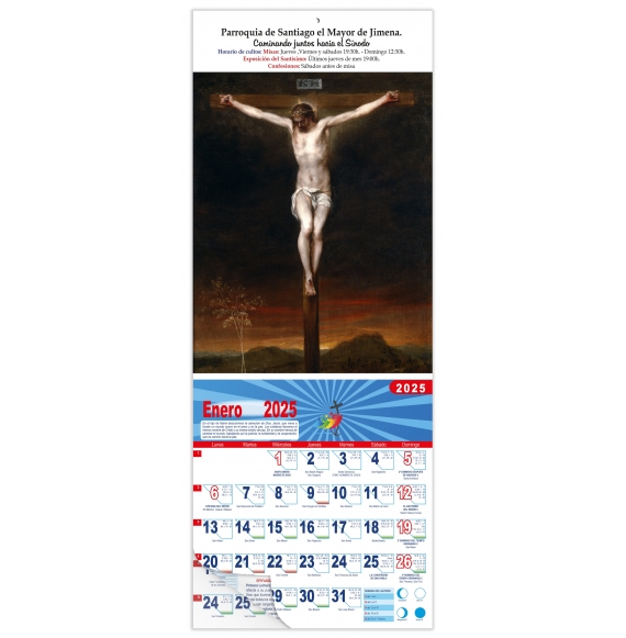 Calendario vertical de pared "La Crucifixión" (Alonso Cano)