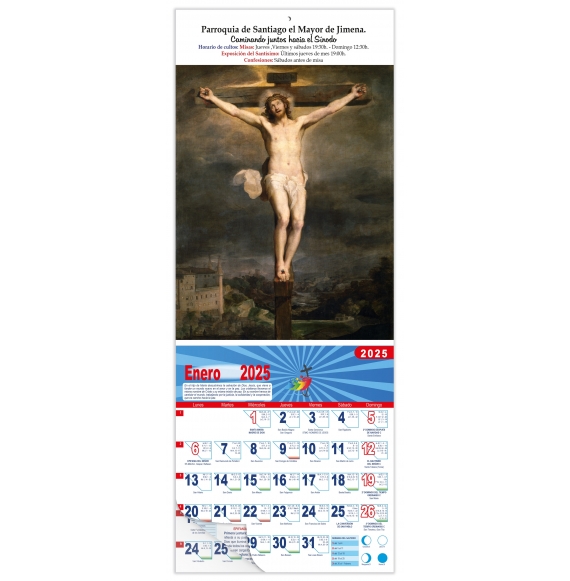 Calendario vertical de pared "Cristo en la Cruz" (Federico Barocci)