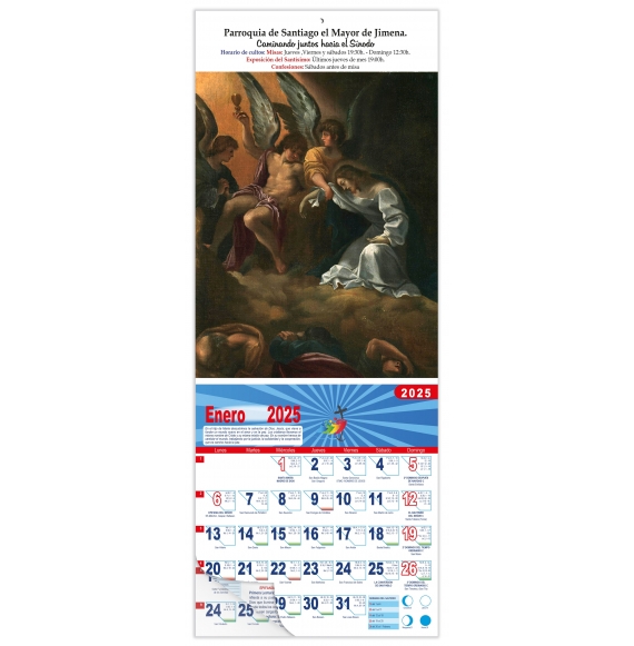 Calendario vertical de pared "La Oración del Huerto" (Ludovico Carraccio)