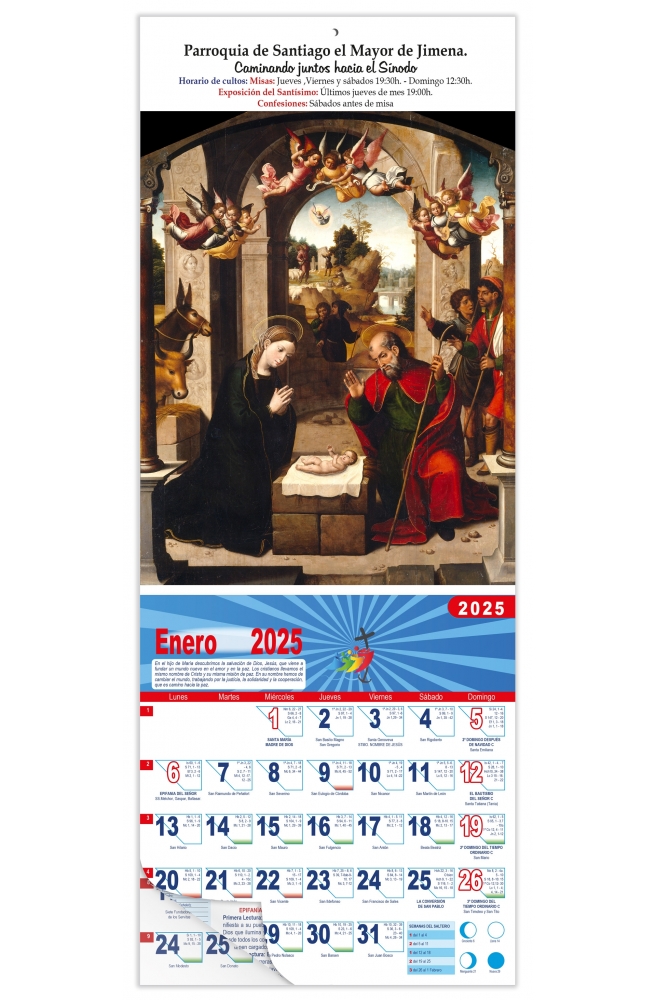 Calendario vertical de pared "La Natividad" (Juan Correa de Vivar)