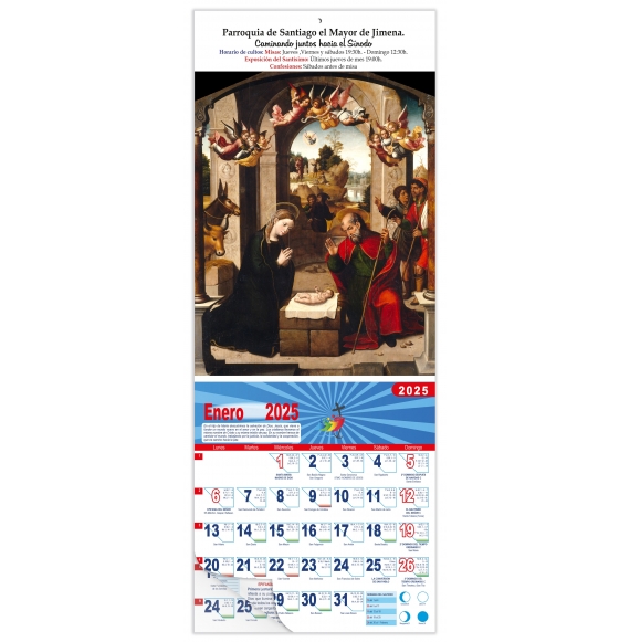 Calendario vertical de pared "La Natividad" (Juan Correa de Vivar)