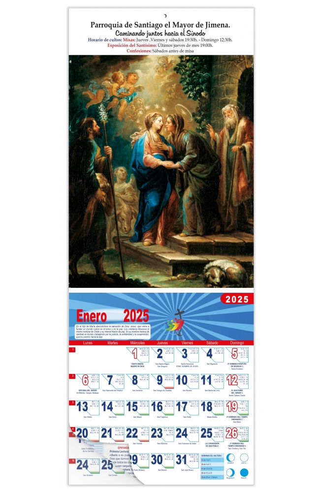 Calendario vertical de pared "La Visitación" (Jerónimo Ezquerra)