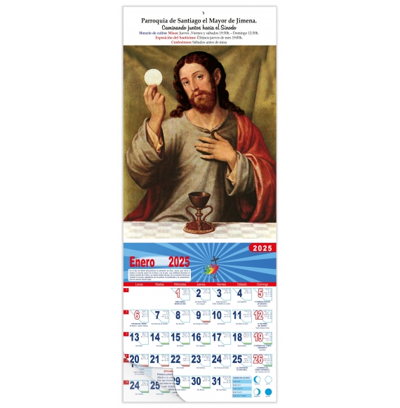 Calendario vertical de pared "Cáliz de Cristo" (Juan de Juanes)