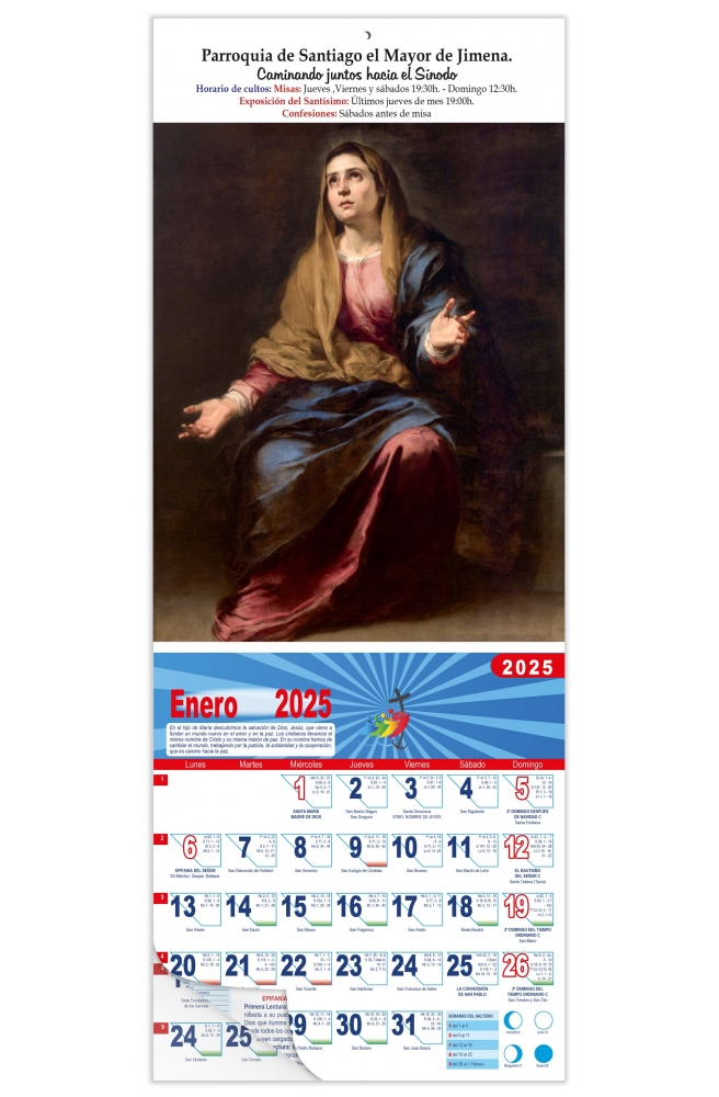 Calendario vertical de pared "Dolorosa" (Murillo)