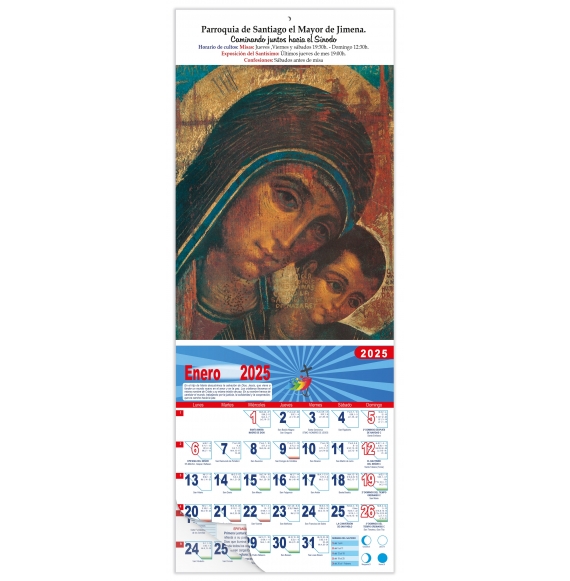 Calendario vertical de pared "Virgen del Camino"