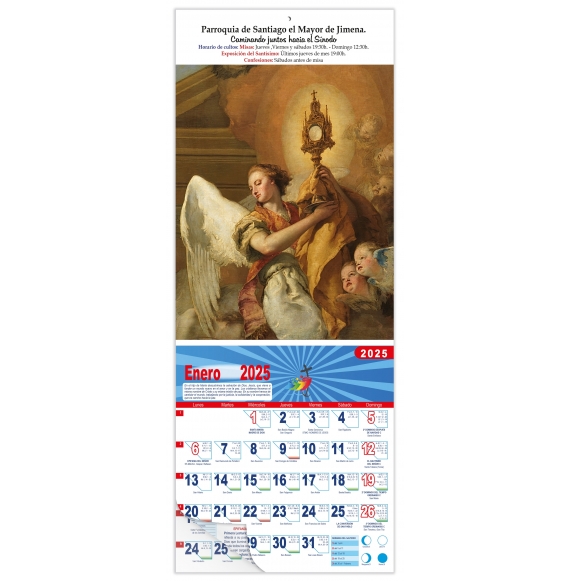 Calendario vertical de pared "Ángel de la Custodia" (Tiepolo)