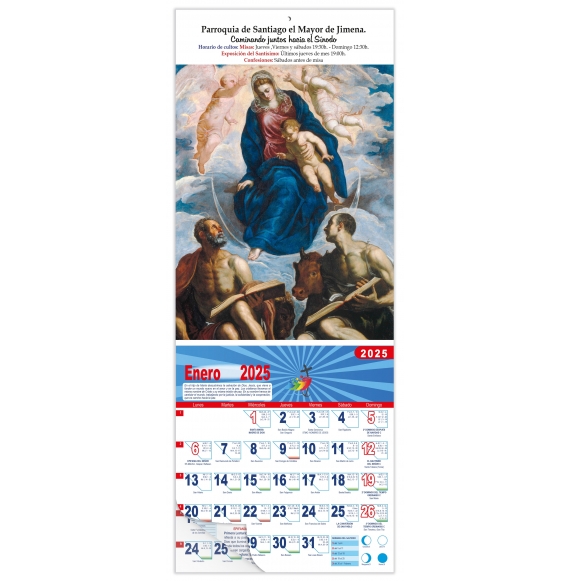Calendario vertical de pared "Santa María y el Niño" (Tintoretto)
