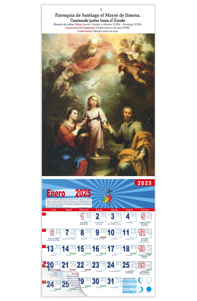 Calendario vertical de pared "La Trinidad" (Murillo)