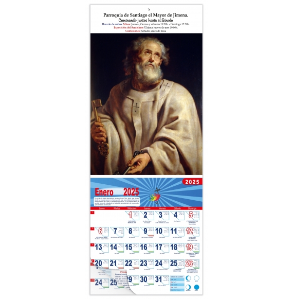 Calendario vertical de pared "San Pedro Papa" (Rubens)