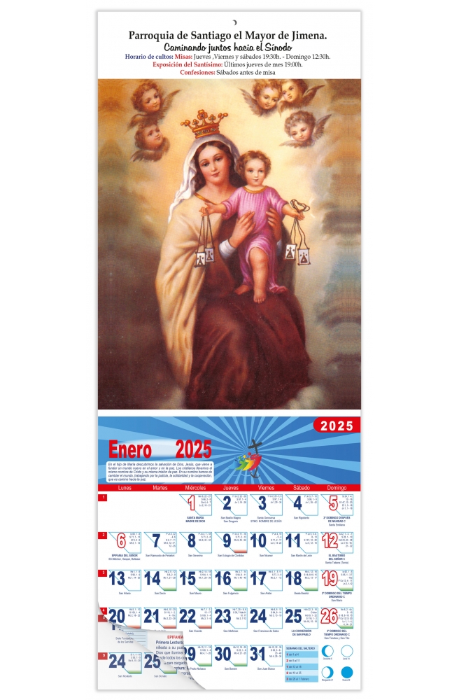 Calendario vertical de pared "Ntra. Sra. del Carmen"