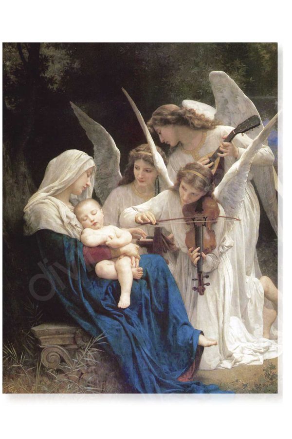 Postal- La Música de Los Ángeles (Bouguereau)