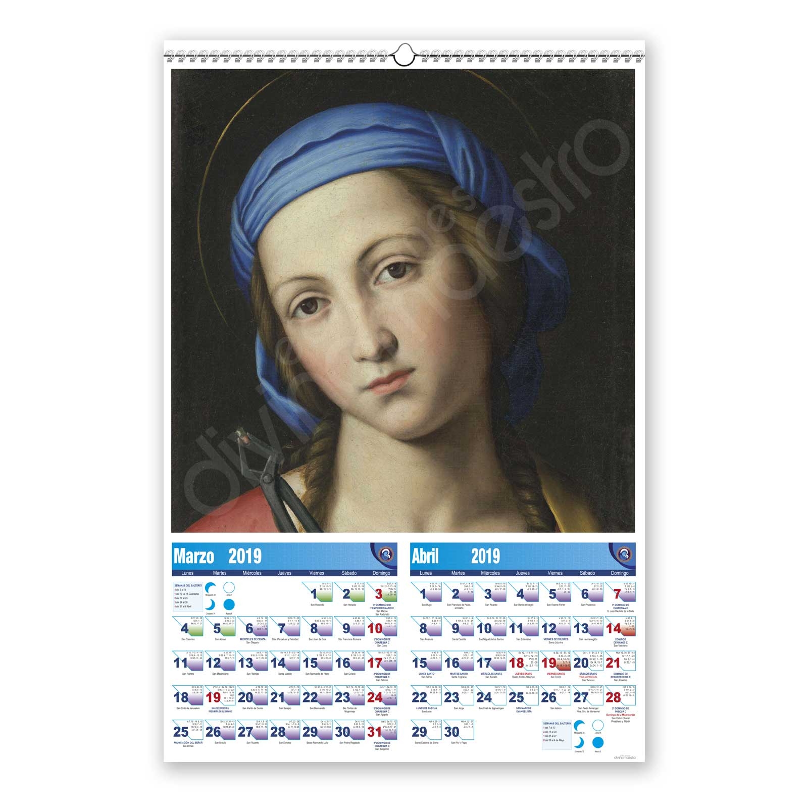 Calendario bimensual de pared 7 Hojas Sassoferrato