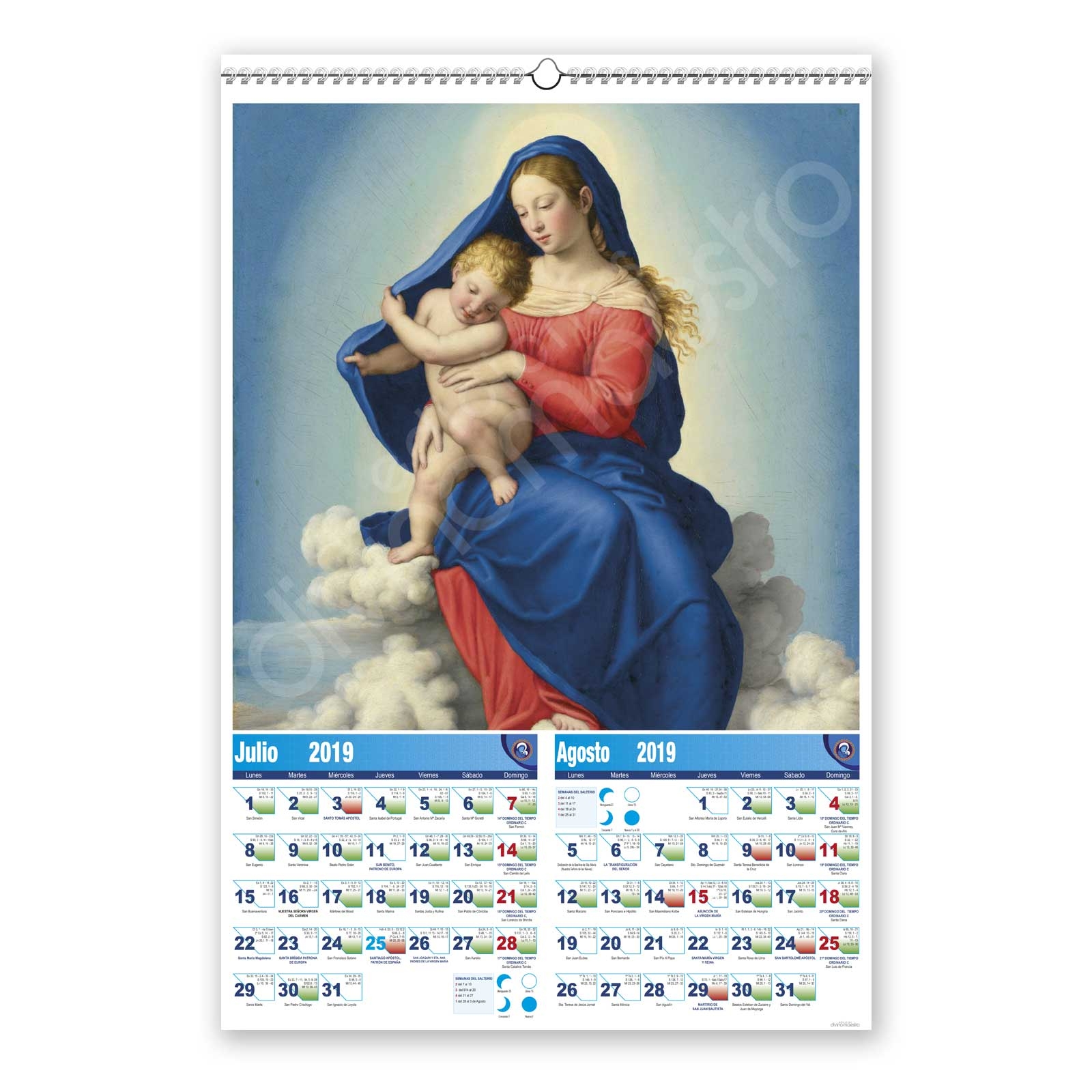 Calendario bimensual de pared 7 Hojas Sassoferrato