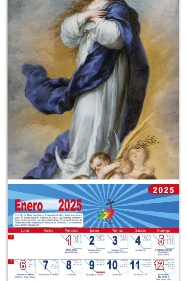 Calendario vertical de pared "Inmaculada Concepción de Aranjuez" (Murillo)