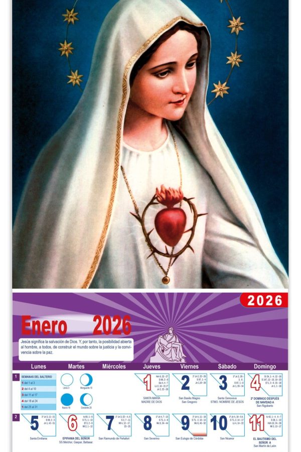 Calendario vertical de pared "Ntra. Sra. de Fátima"