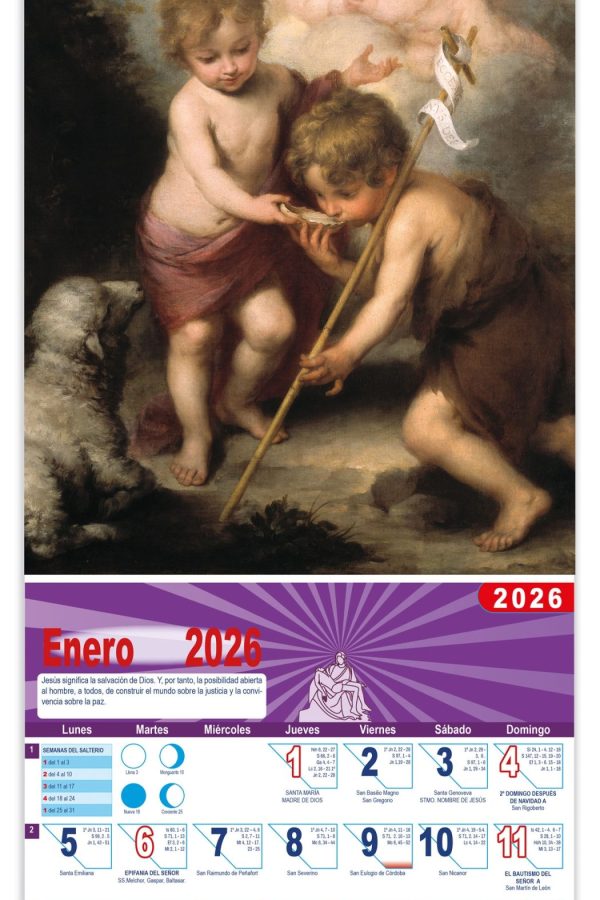 Calendario vertical de pared "Los Niños de La Concha" (Murillo)