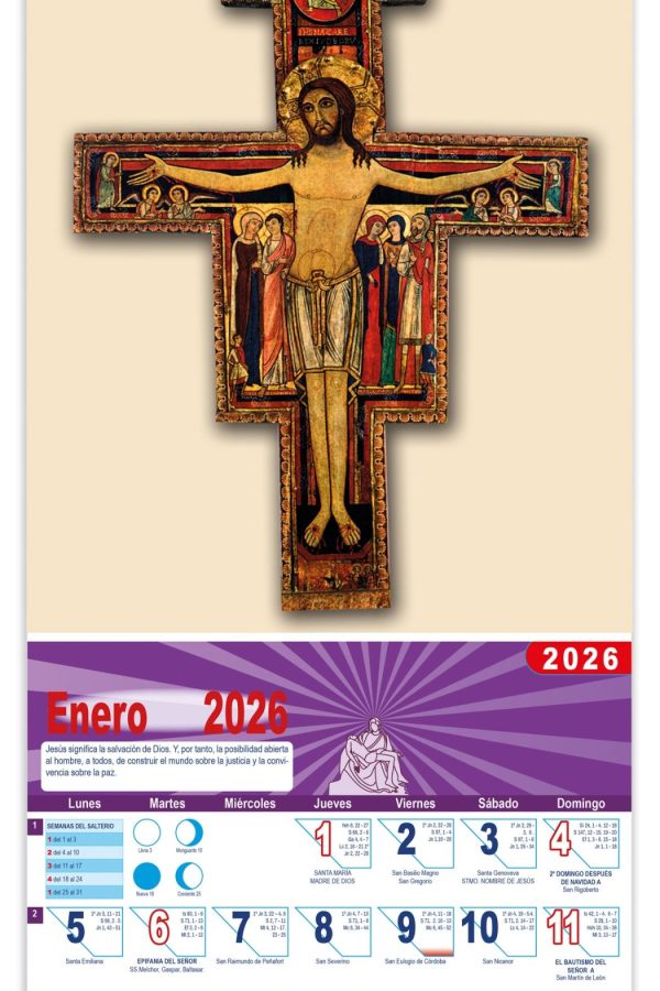Calendario vertical de pared "Cristo de San Damián"