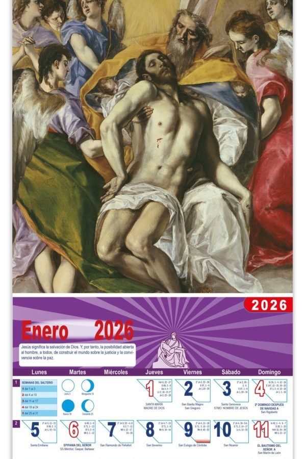 Calendario vertical de pared "Santísima Trinidad" (El Greco)