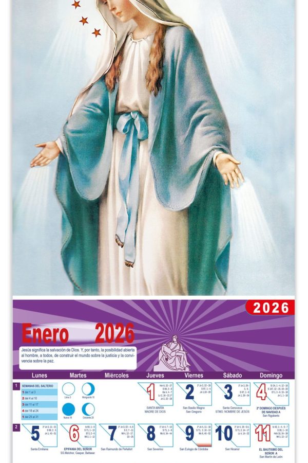 Calendario vertical de pared "Ntra. Sra. de la Medalla Milagrosa"