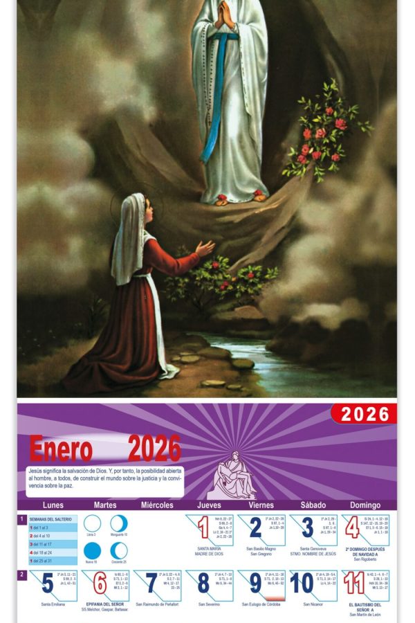 Calendario vertical de pared "Ntra. Sra. de Lourdes"