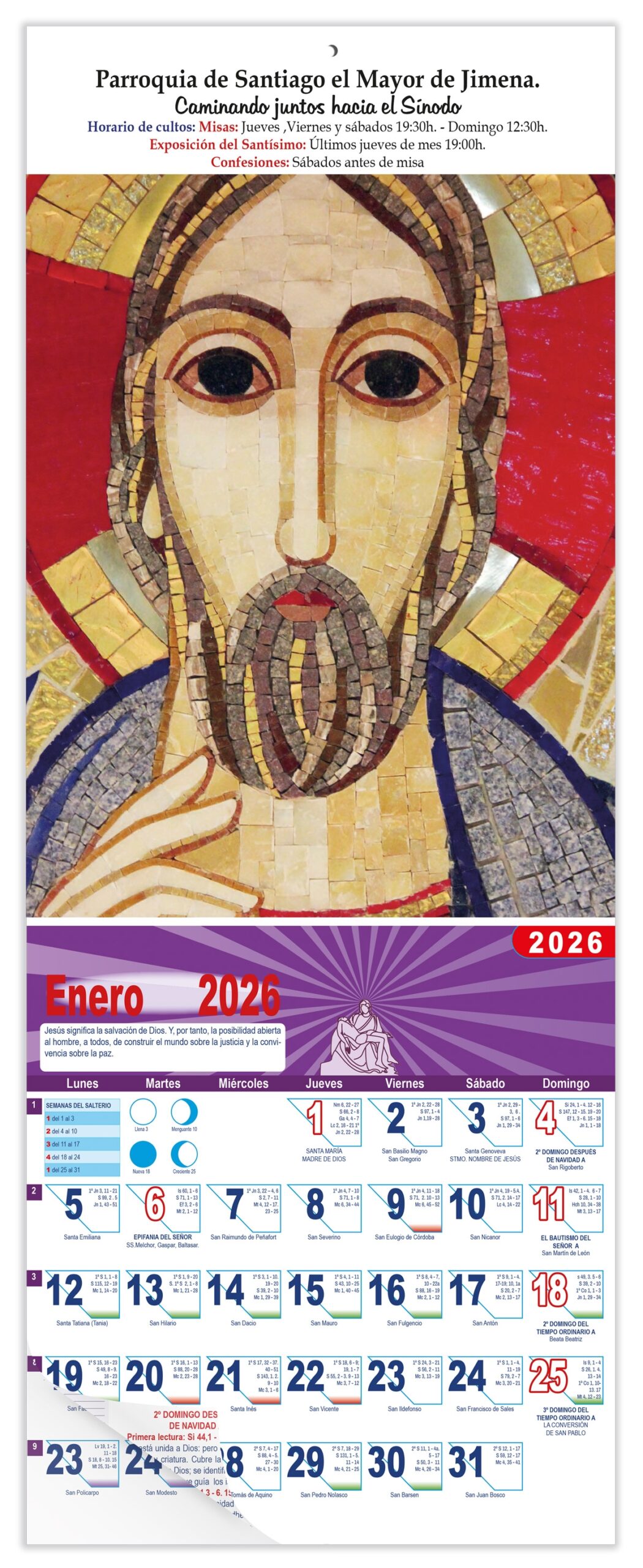 Calendario vertical de pared "Cristo" (Rupnik)