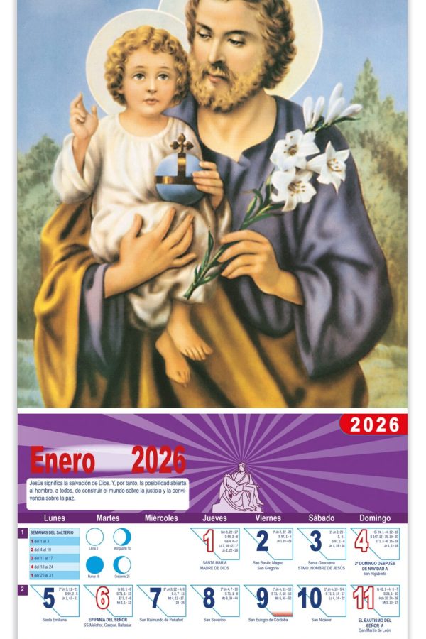 Calendario vertical de pared "San José"